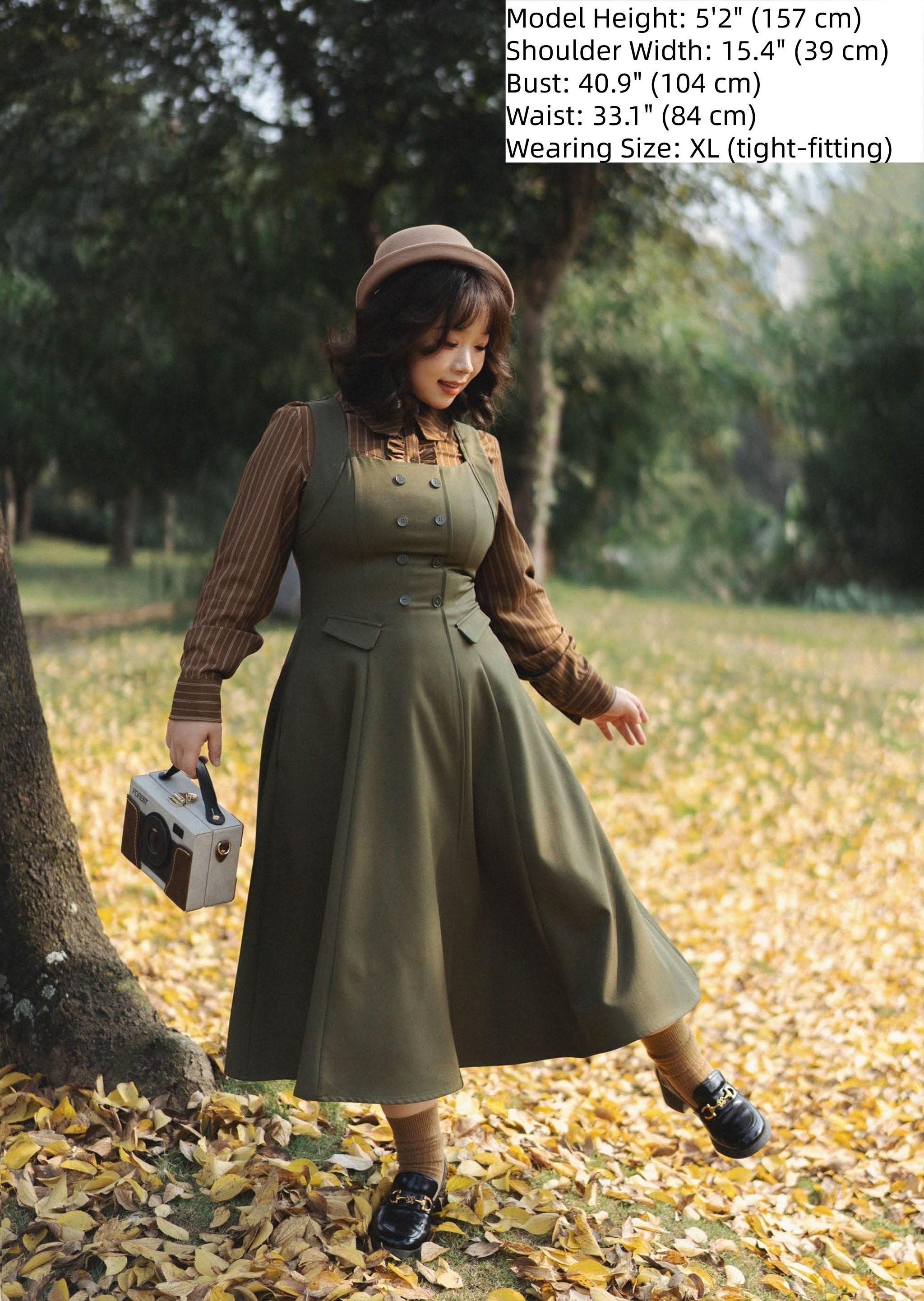 Forest Wardrobe - Foggy Forest - Elegant Lolita A-line JSK Dress, Side Pockets 44271:801725