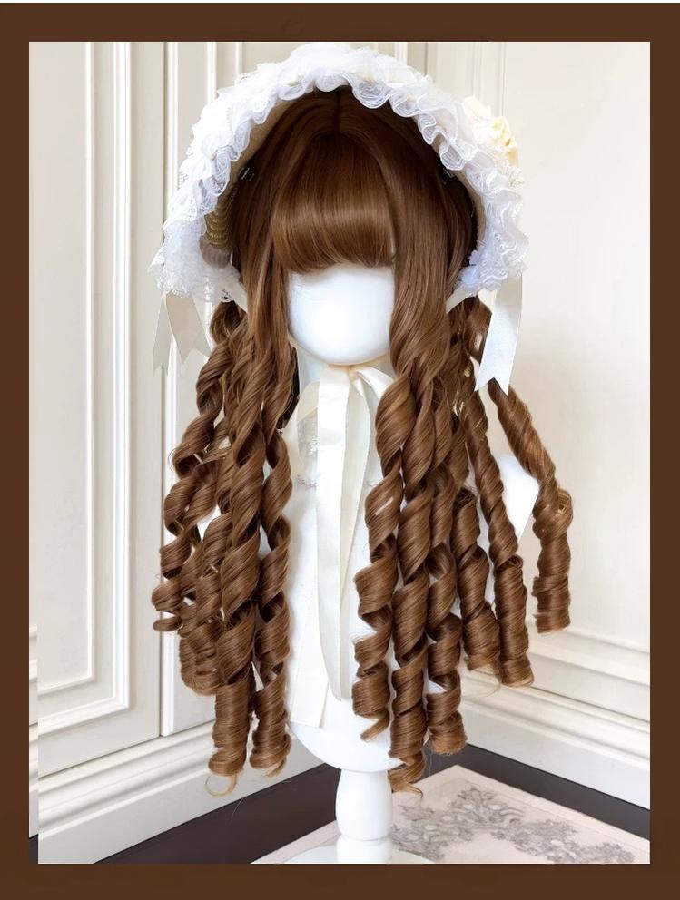 Golden Brown Doll-Like Lolita Wig With Roman Curl 45884:866423