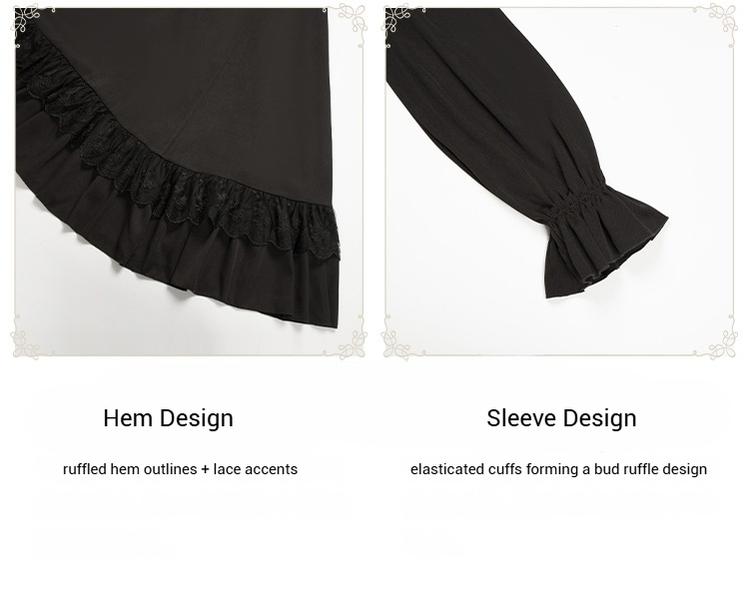 With PUJI - White Daylight - Elegant Lolita Long Sleeve OP Dress, Side Zipper 44042:793998