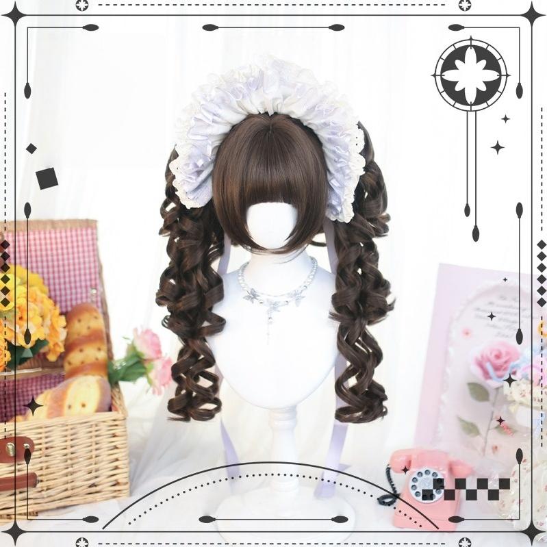 Dalao Home - Flo Wig - Sweet Lolita Long Curly Wigs, Detachable Ponytail 43169:798764