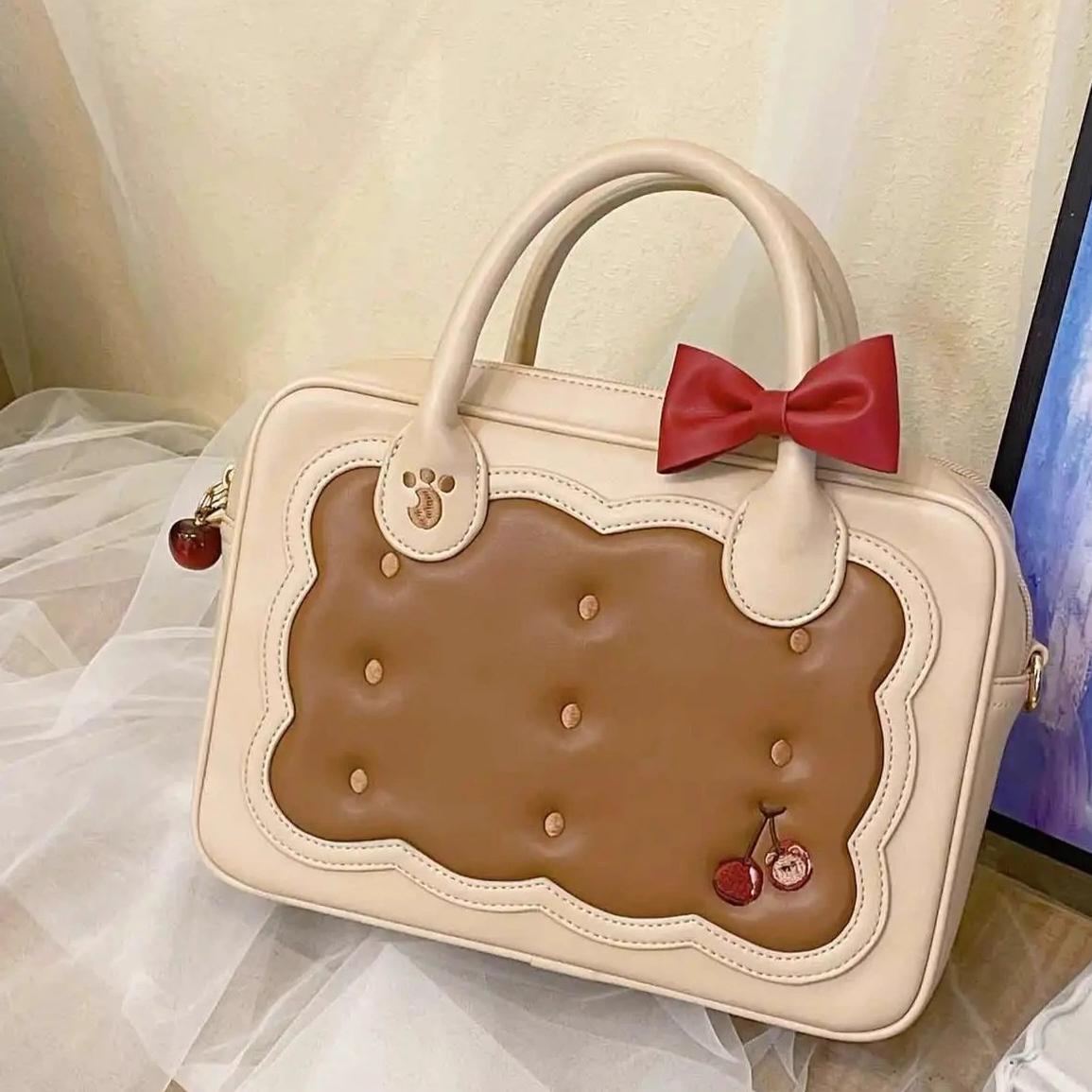 Morning Glory~Kawaii Lolita Bag Cherry Biscuit Shoulder Crossbody Handbag 36810:533884