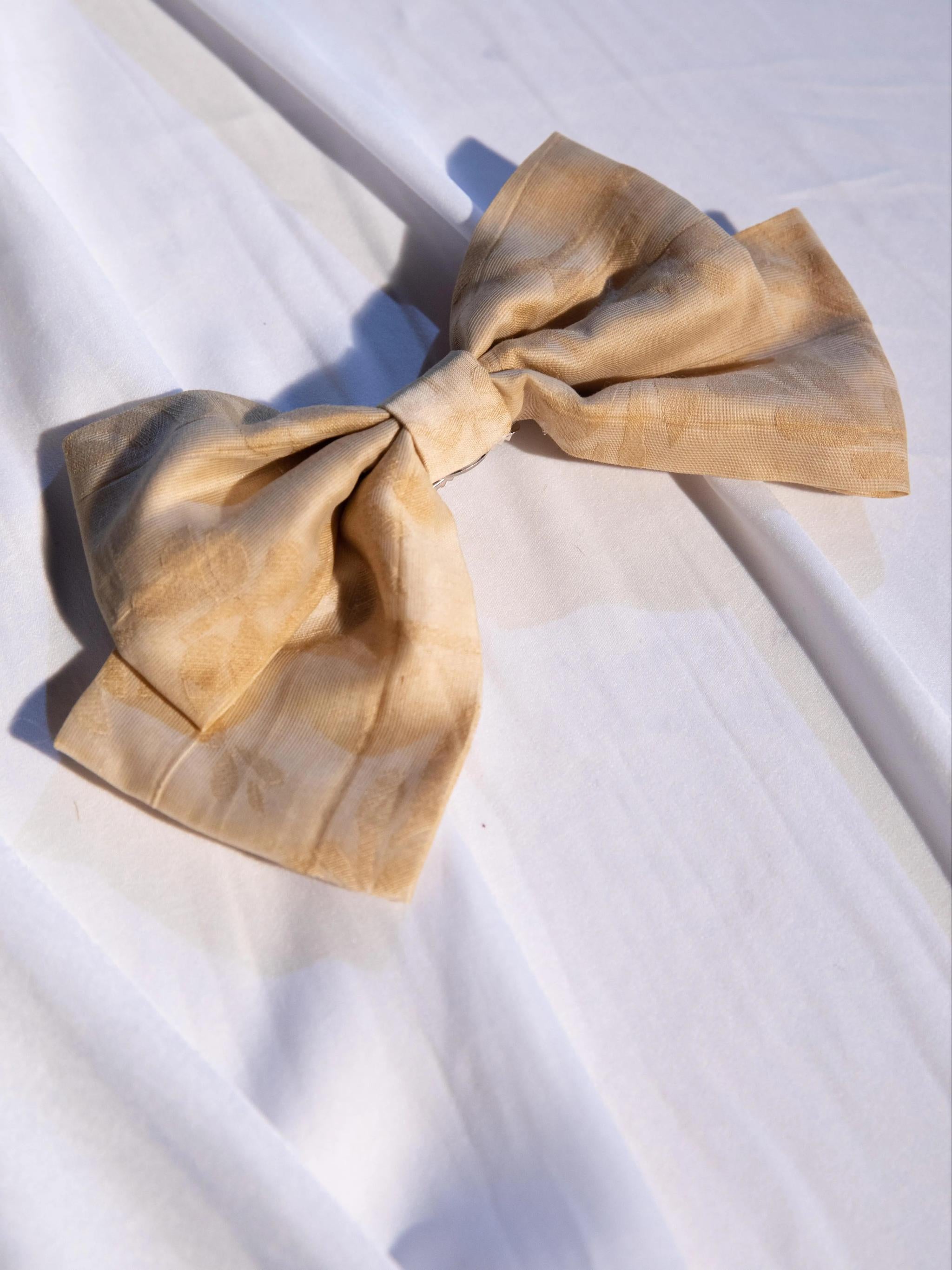 ZJstory - Gilded Years 4.0 - Classic Lolita Accessories Retro Lolita Headdress and Waistband tender yellow self-fabric bow only One Size