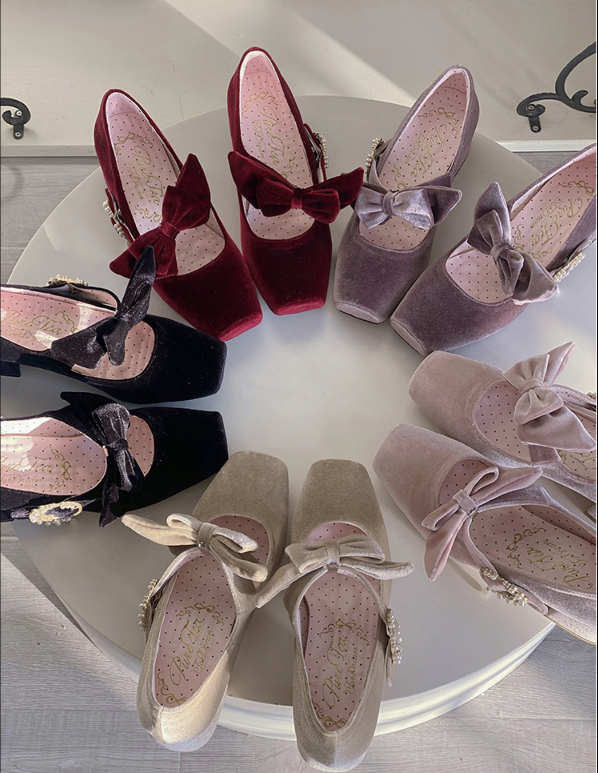 Pure tea for dream~Angel Velvet~Sweet Lolita Shoes Mid-heel Velvet Shoes 32816:394246