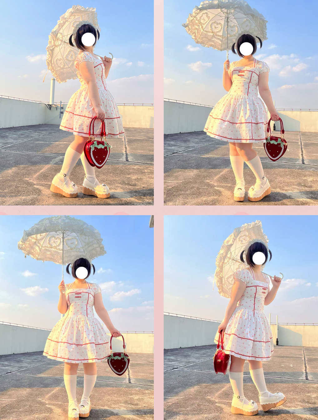 Polka Dot Birdcage - Old School Lolita Polka Dot OP Dress with Halter Neck