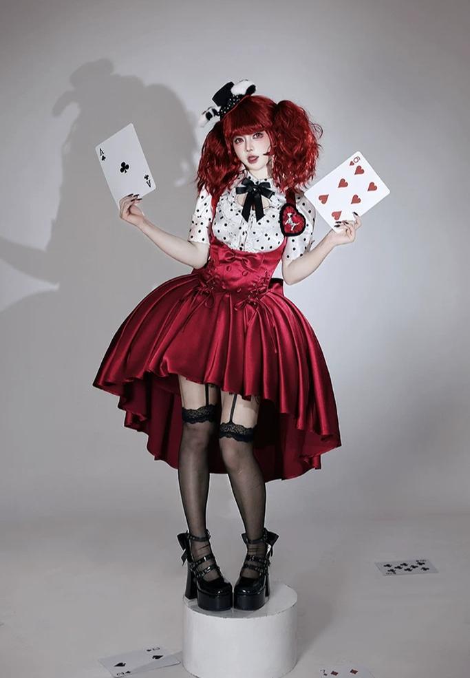 Dalmatian - Gothic Lolita Bust-supporting JSK Dress, High-low Hem 45605:855123
