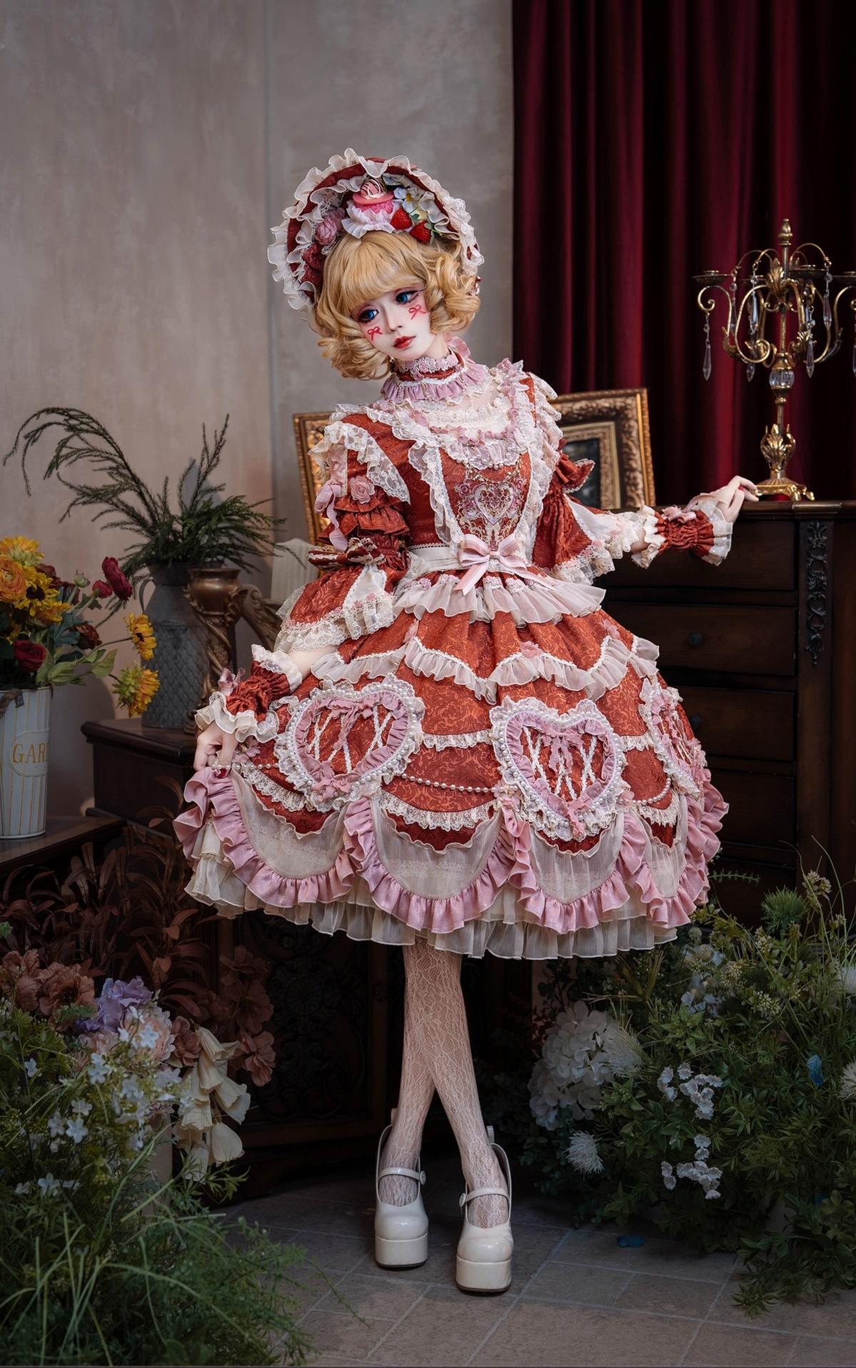 Bramble Rose - Antique Cake - Vintage Lolita OP Princess Dress Gorgeous Lolita Outfit 41536:701620