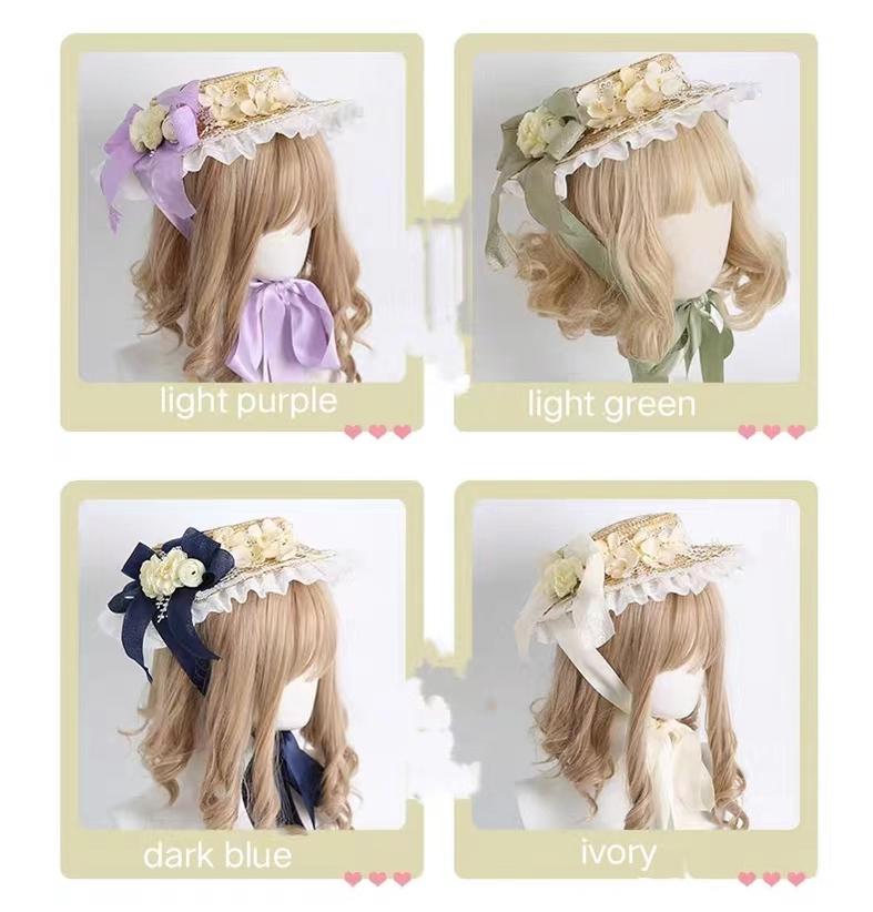 Xiaogui - Muliti-Color Elegant Flower Wedding Hat cap(with fixation clip) ivory