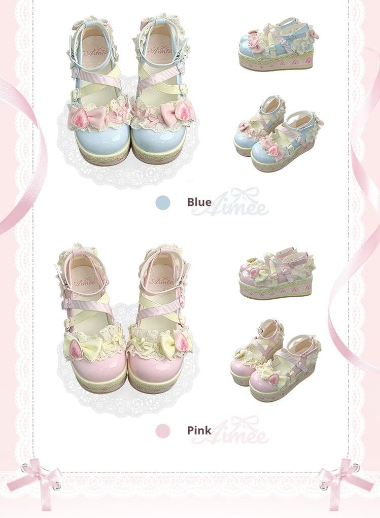 Aimee - Strawberry Limited - Sweet Lolita Platform Shoes Girlish Shoes 40588:668552