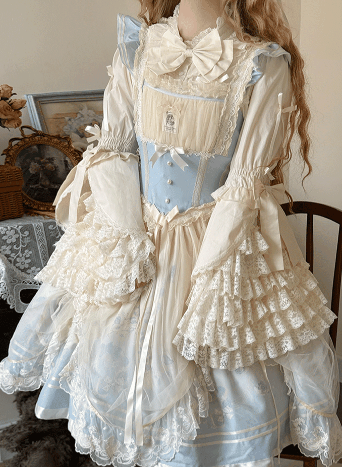 Plus Size Sweet Lolita Cotton Blouse with Hime Sleeves