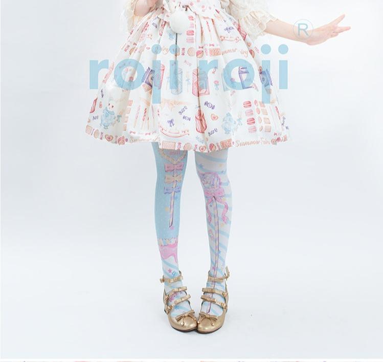 Roji roji - Fairy Kei Sweet Lolita Print Stockings