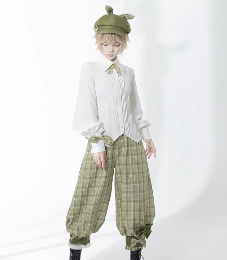 Princess Chronicles - Secret Morning Paper - Ouji Lolita Shirt, Matcha Green Capri Pants 18980:278680