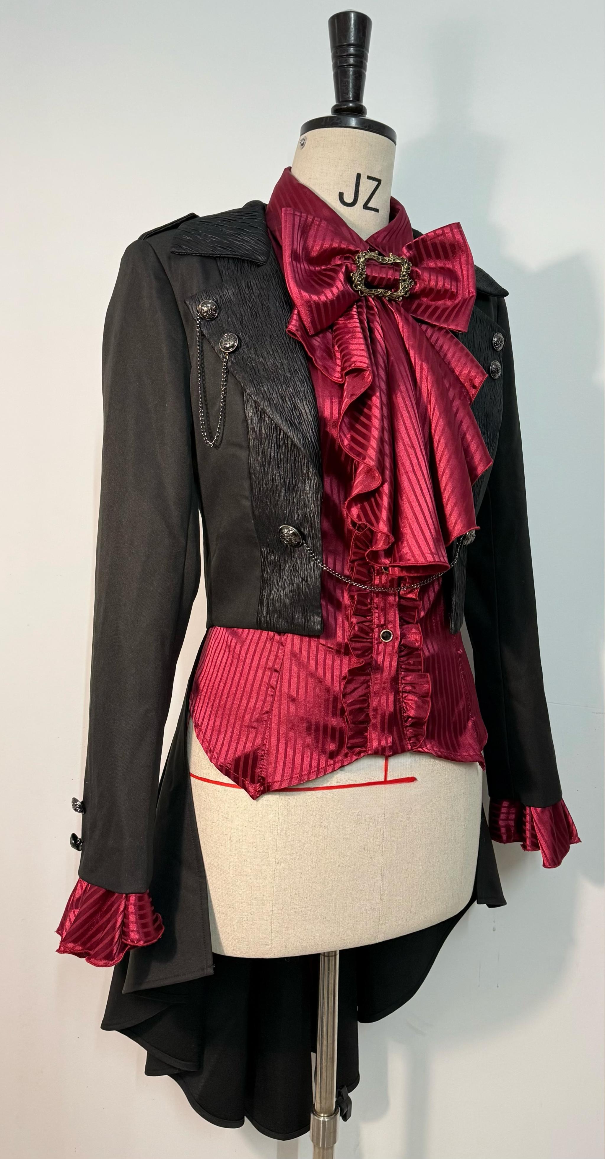 Open Front Ouji Lolita Short Coat, Detachable Trailing (2XL L M S XL) 44445:808792