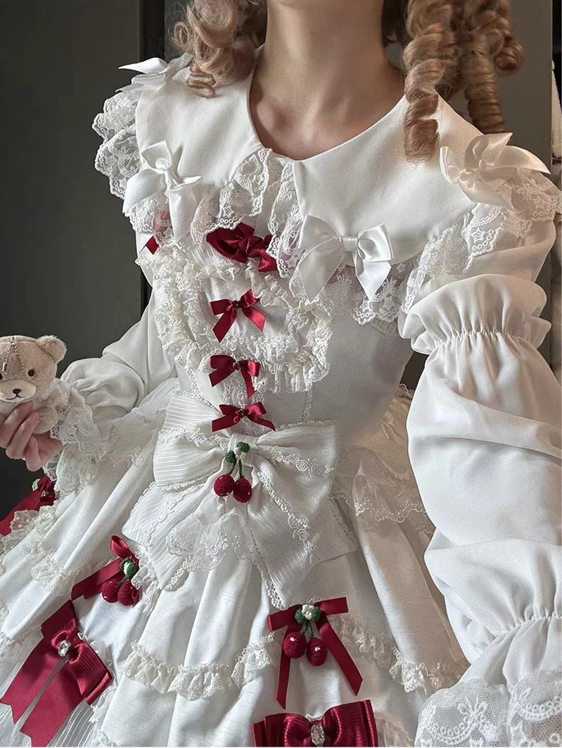 Creamy Candy - Ruffled Hem Sweet Lolita Blouse, Peter Pan Collar