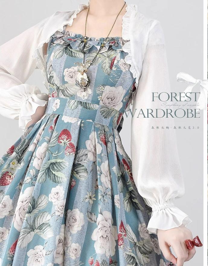 Forest Wardrobe~Forest Basket 3.0~Vintage Lolita JSK Dress Summer Thin Dress 15766:466160