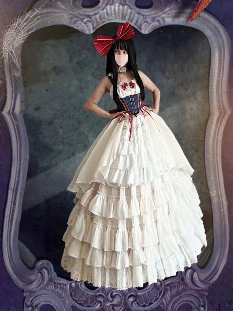 Teddy Bear - Wedding Lolita Petticoat Princess Underwear Extended Base Skirt S-M Ivory / 45.3" (115 cm)