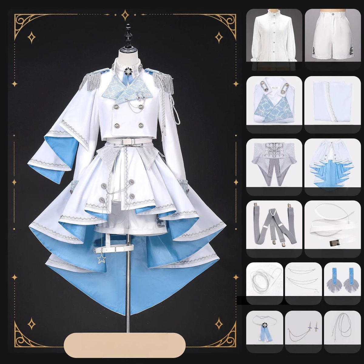 Canticle of Rites - Military Ouji Lolita Jacket & Shorts Set, Detachable Train (2XL L M S XL / Pre-order) 46053:873870