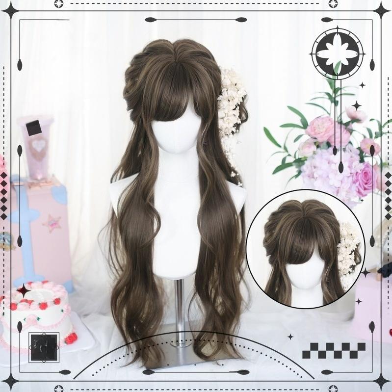 Dalao Home - Grey Brown Classic Lolita Long Wig With Natural Wavy