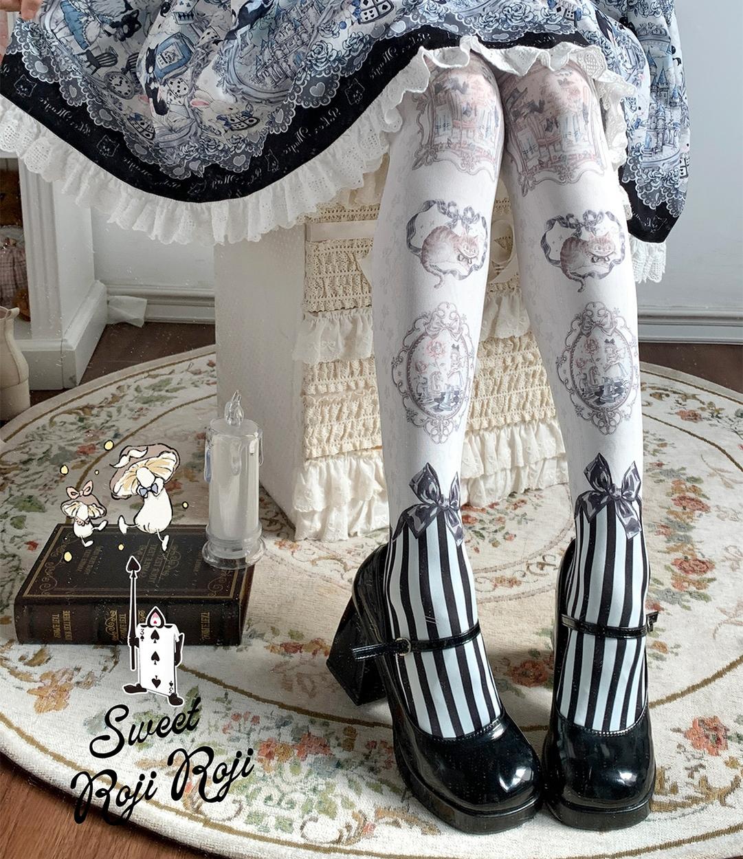 Roji Roji - Frame Printed Lolita Pantyhose 44251:800396
