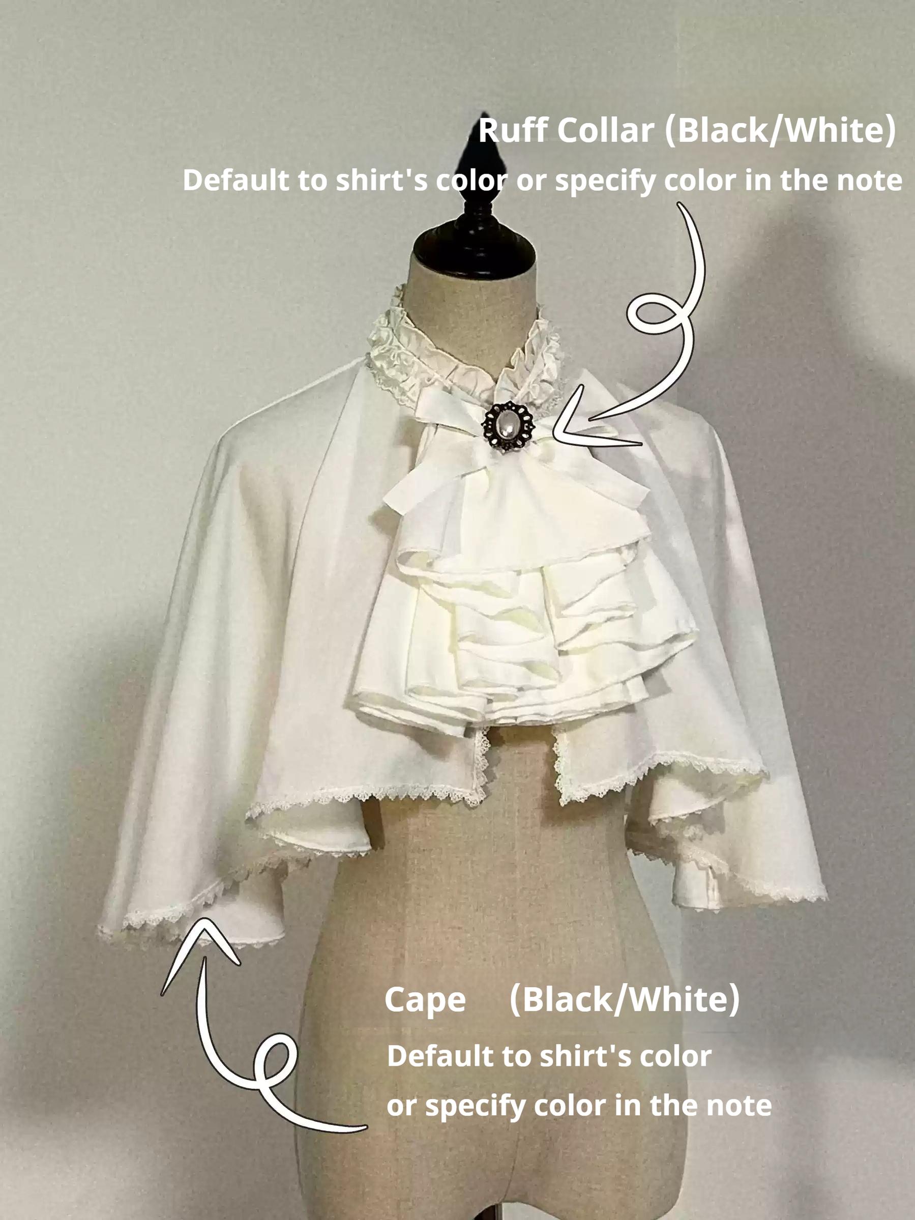 Sweet Wood - Winter Classic Lolita Coat Suit Woolen Plus Size Outerwear Ruff brooch (color matches shirt) S