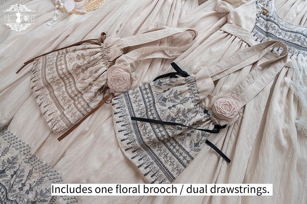 Miss Point - Twilight Radiance - Retro Lolita Accessories, Embroidered Handbag