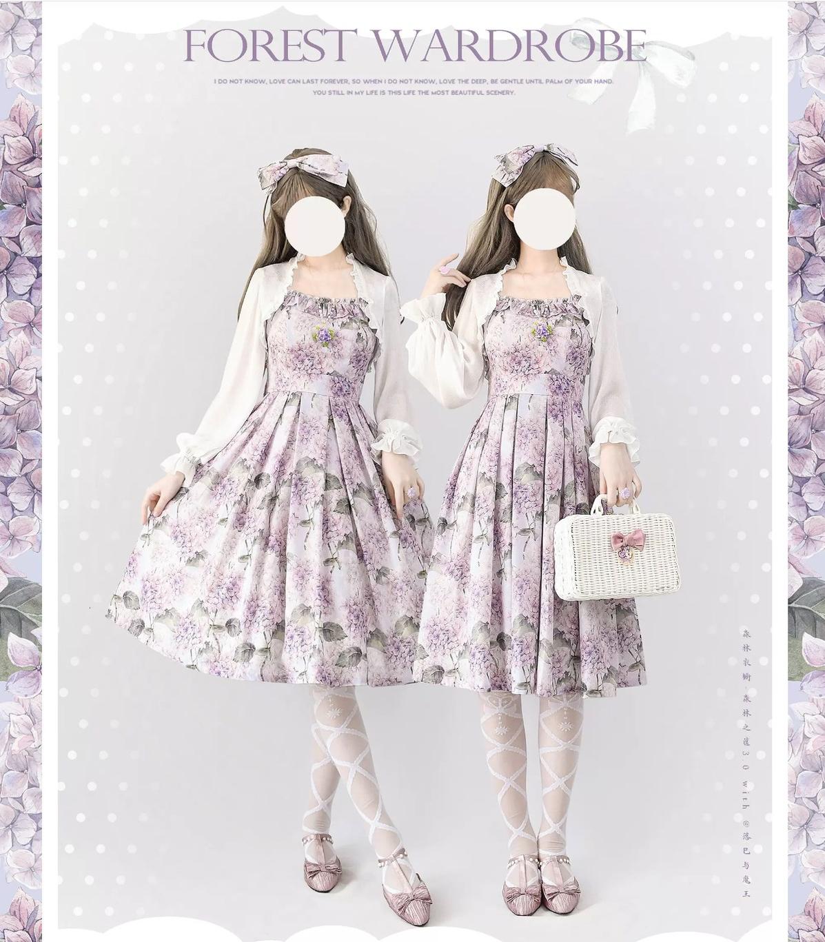 Forest Wardrobe~Forest Basket 3.0~Vintage Lolita JSK Dress Summer Thin Dress 15766:465928