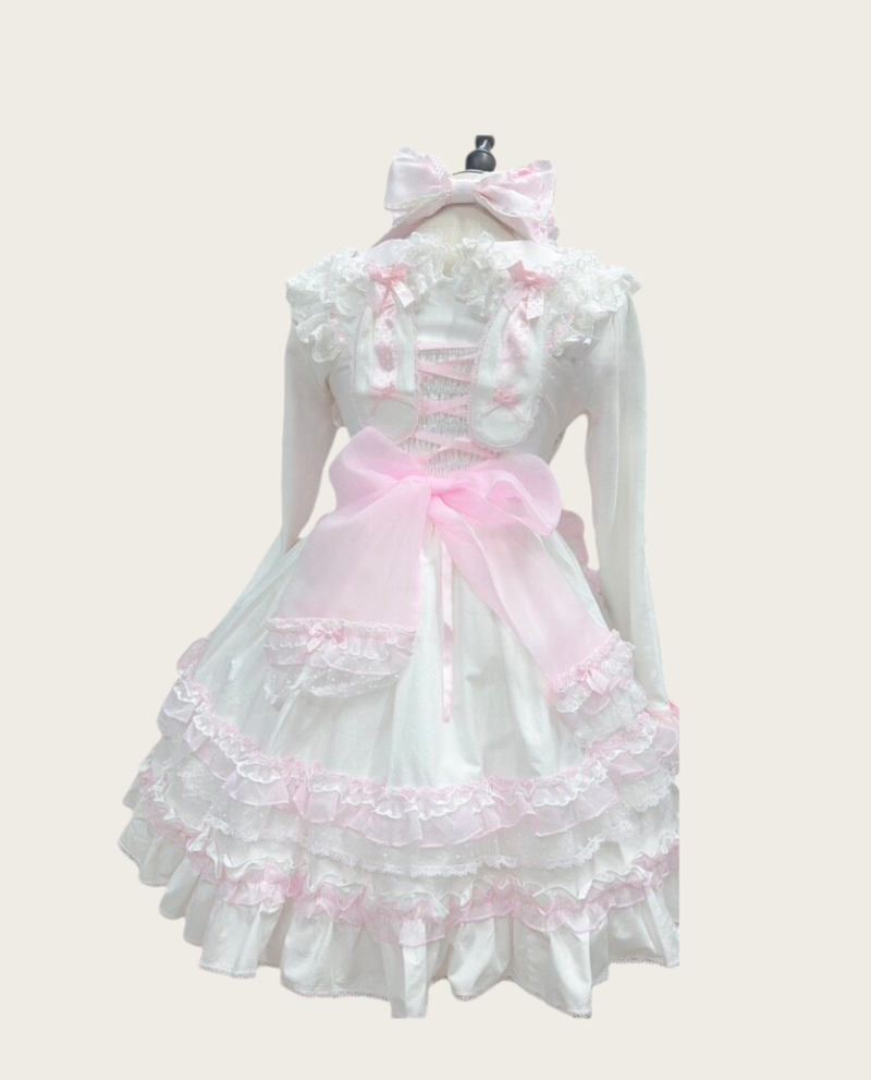 Little Dessert Chef - Old School Lolita JSK Dress, Cream-Like Ruffle