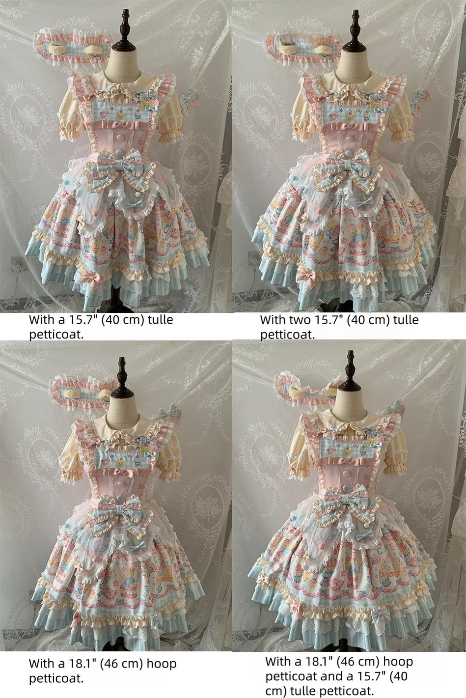 Sweet Cat Fruit Candy - Sweet Lolita Dessert Printed JSK Dress, Bows & Ruffles