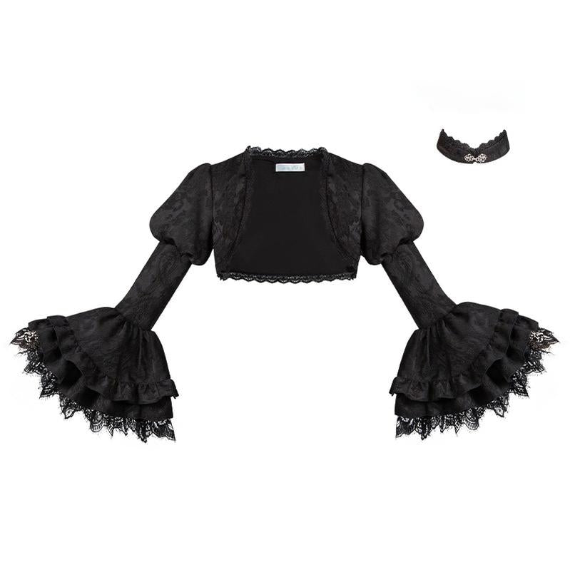 With PUJI - Letter and Poetry · Twilight - Black Gothic Lolita Skirt Set, Witch-Inspired (L M S) 43525:778375