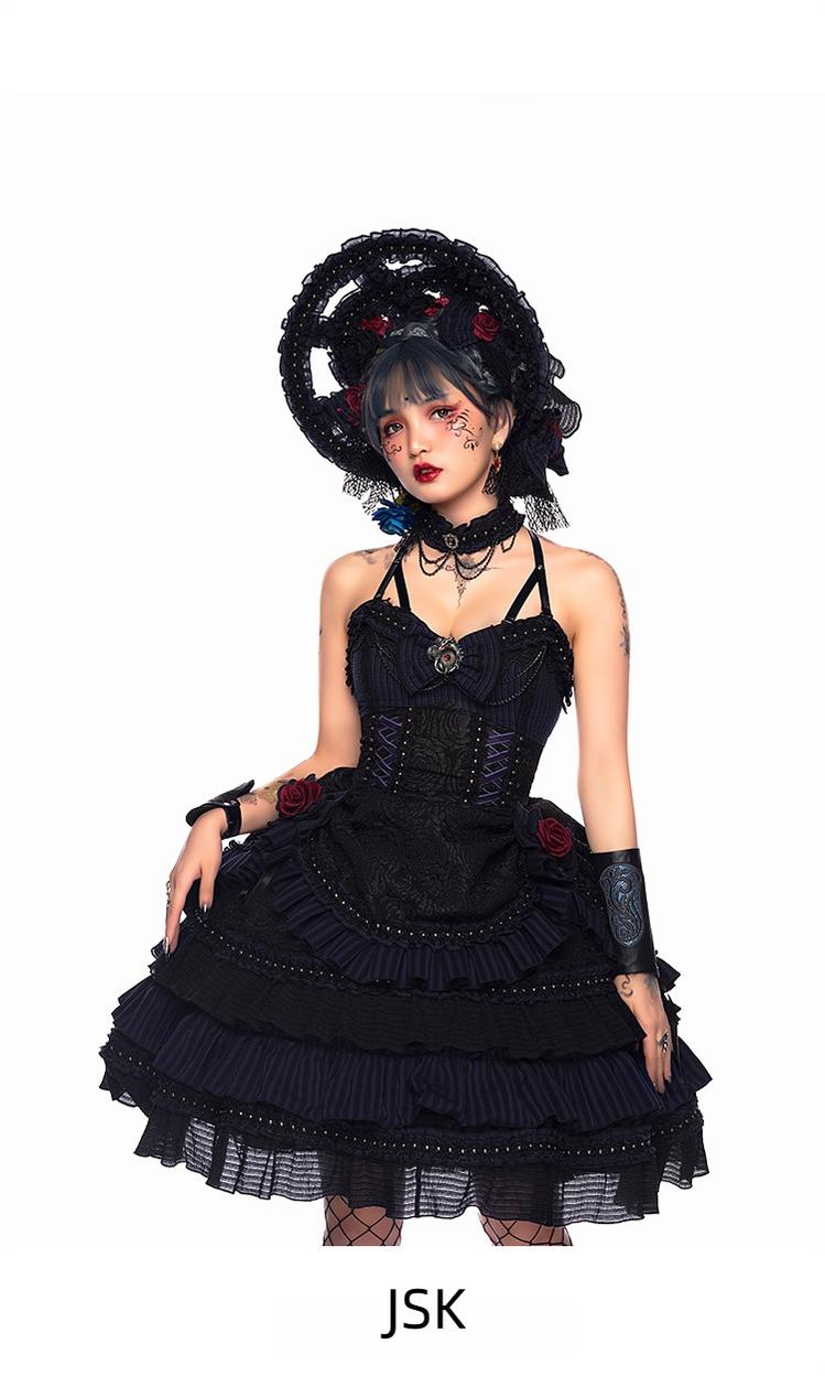Ismailia - Gothic Lolita JSK Dress, Lace & Rose