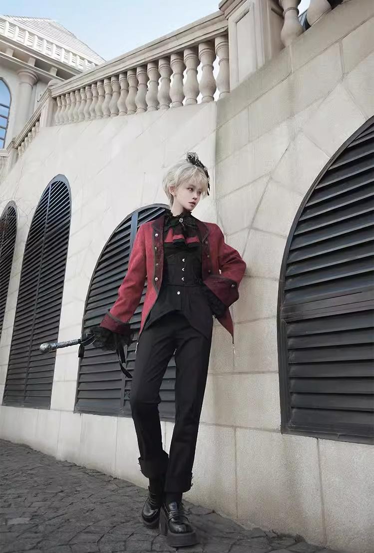 CastleToo - Coffin of Pilgrimage - Ouji Lolita Shirt Pants Suit Medieval European Prince Suit