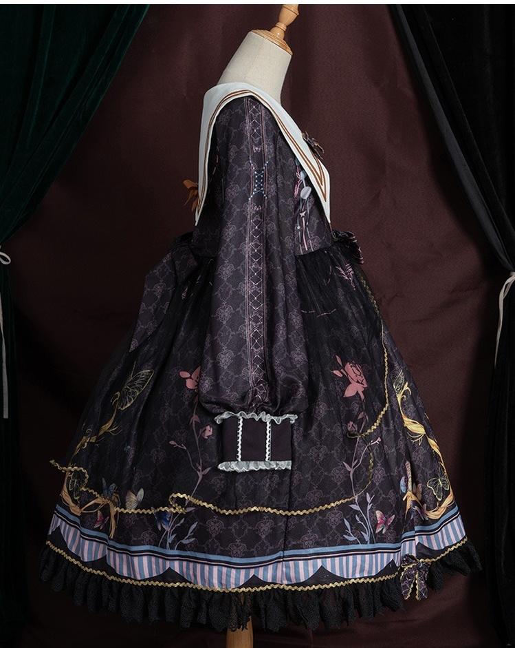 OCELOT~Classic Lolita OP Sailor Collar Elegant Lolita Dress 40422:660984