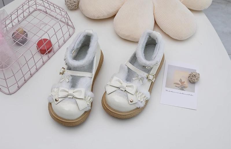 Fairy Godmother~Winter Girly Lolita Shoes Lolita Ankle Strap Shoes 32692:402422