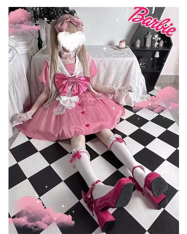 Pure Tea For Dream~Untouchable Butterfly~Elegant Lolita Heels Lolita Shoes PU Shining Platform 32642:388786