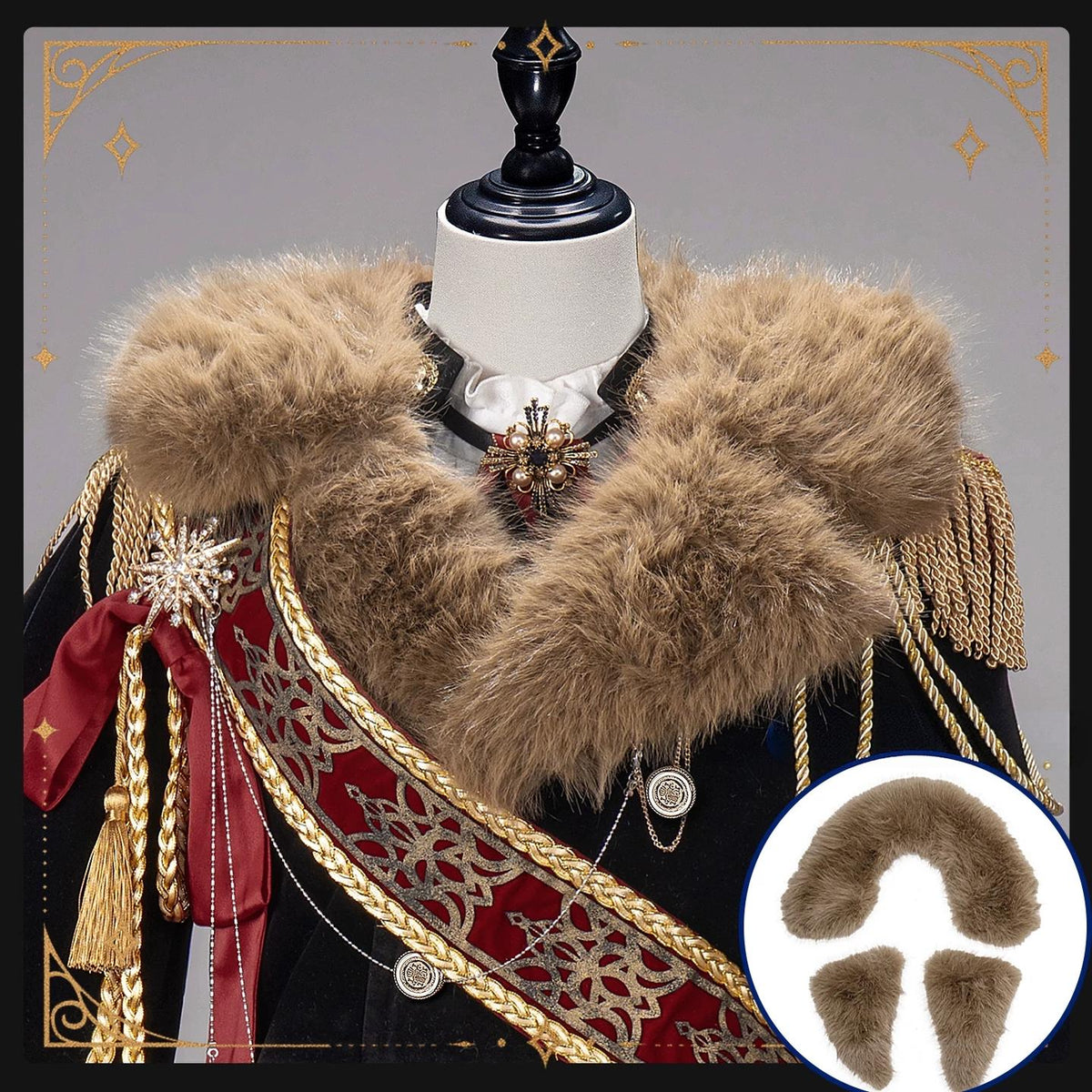 Canticle of Rites - Military Ouji Lolita Jacket & Shorts Set, Detachable Train