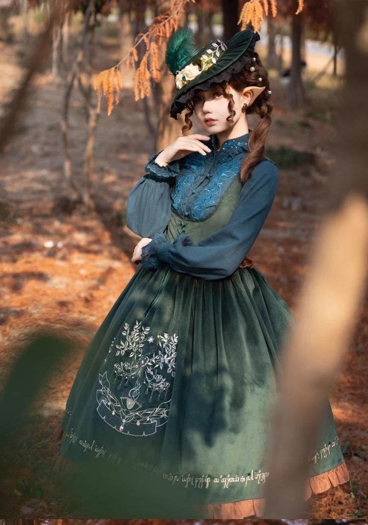 Twin Trees' Celestial Glow - Classic Lolita Bust-Supporting JSK, Plus Size 44508:810828