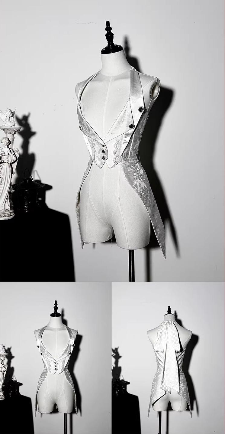 Genesis and Armageddon - Gothic Lolita High-low Hem Shirt, Boning SK 44737:820951