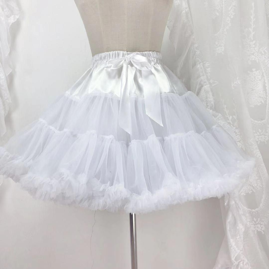 Hanguliang - Love Feathered Bond - Wedding Sweet Lolita JSK Gorgeous Bridal Blouse Cloud Petticoat Only / 13.8" (35 CM) / (one size) S