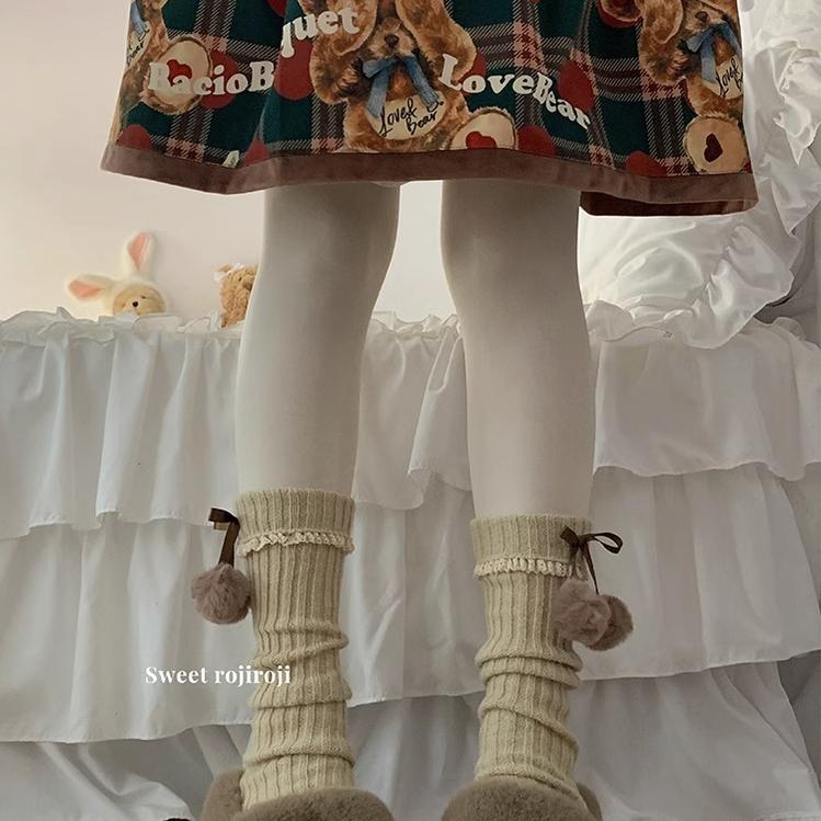 Roji Roji - Sweet Lolita Leg Warmmer Lace and Butterfly Bow