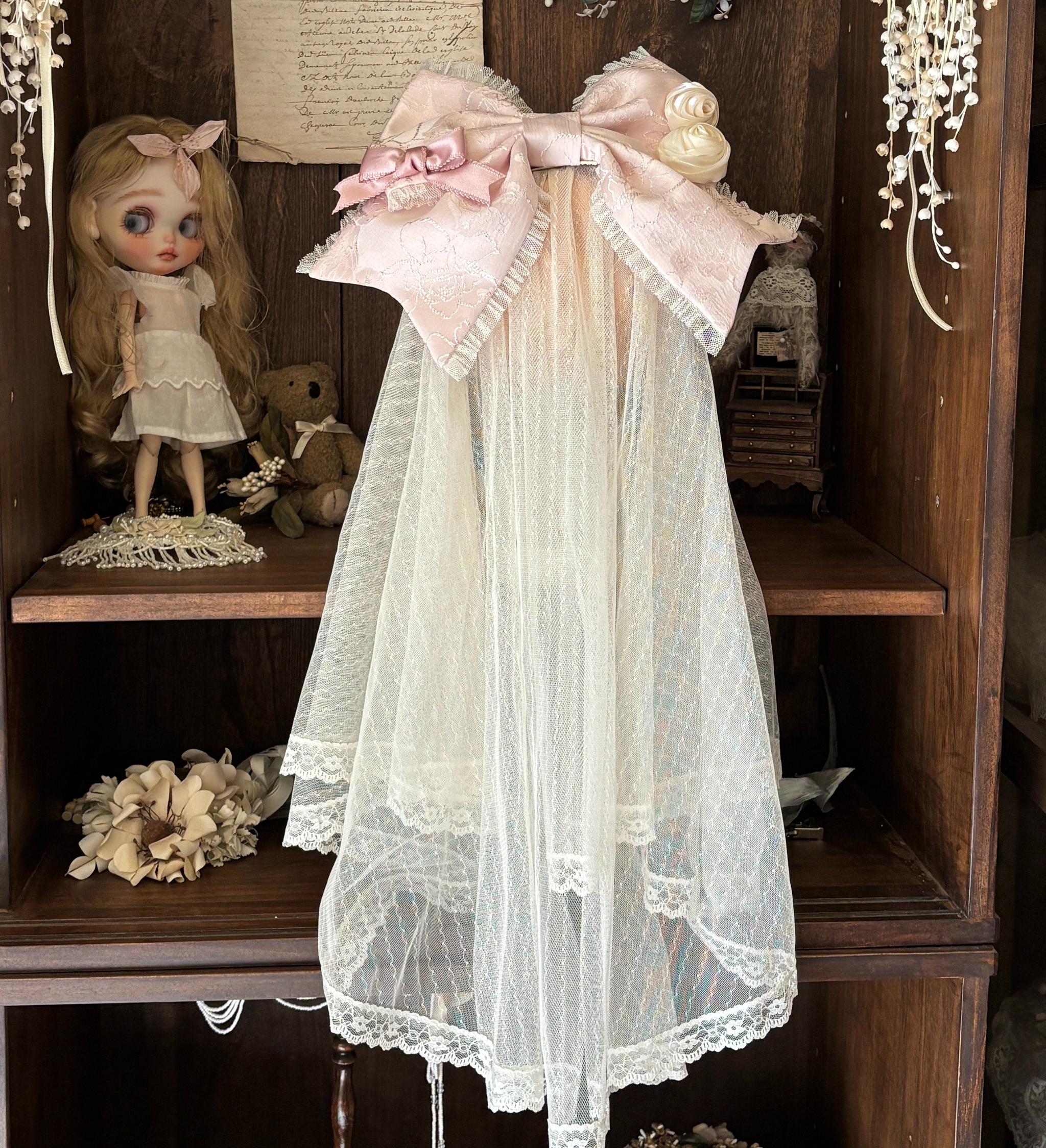 Lotus Crossing - Sweet Lolita Tiered Hem JSK Dress with Satin Bow (L M S XL) 45302:844791