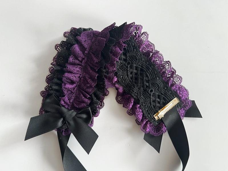 MAID~Customized Elegant Lolita Bow Lace KC Headdress 32564:390714