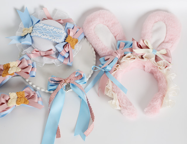 Xiaogui - Lolita Cute Bow Rabbit Ears Toy Hair Clip
