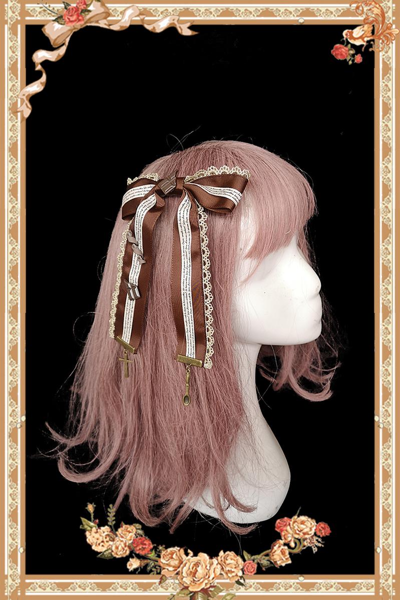 Infanta - Chocolate Carousel - Kawaii Lolita Salopette Dress Set Coffee Color Side Clip (one size / choose M) S