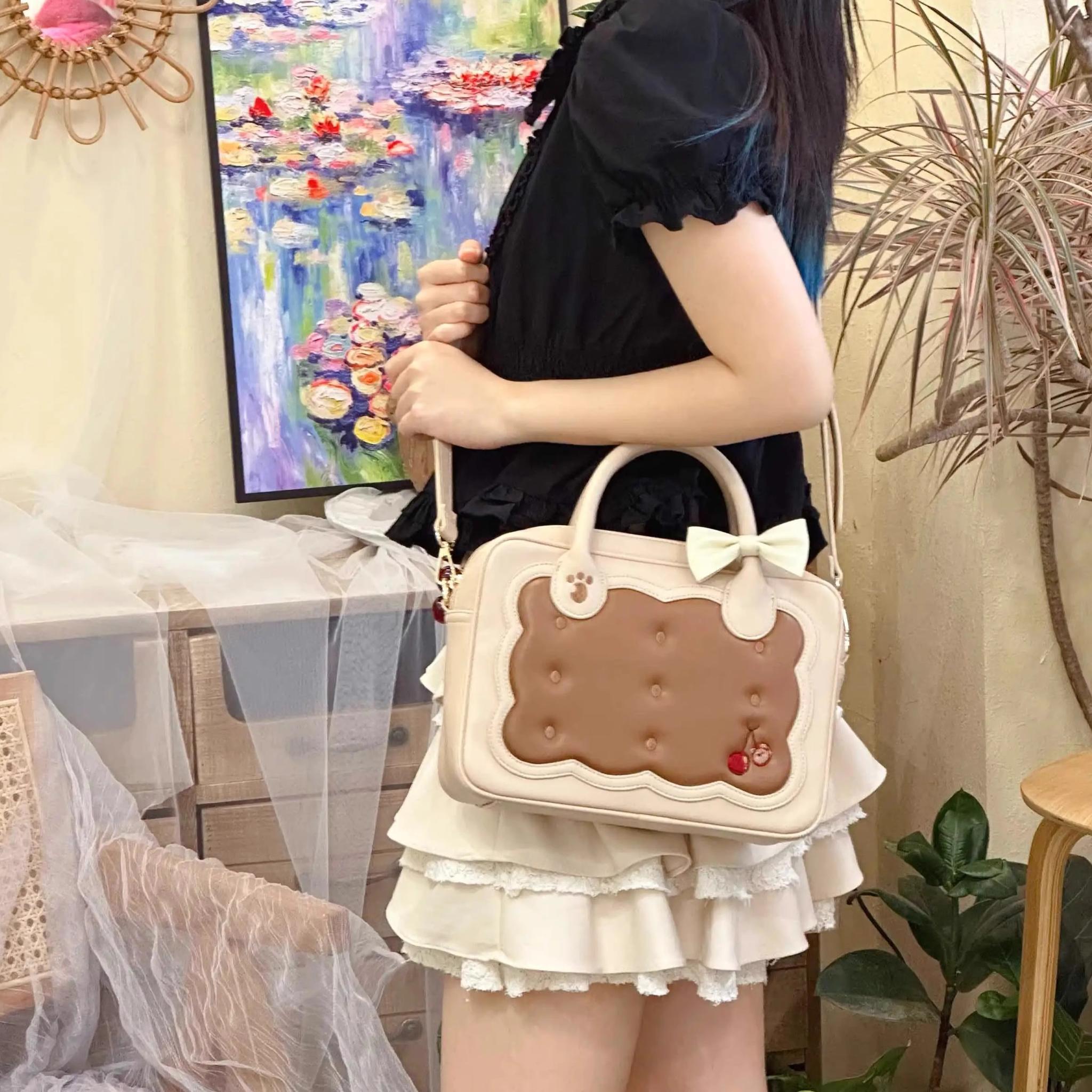 Morning Glory~Kawaii Lolita Bag Cherry Biscuit Shoulder Crossbody Handbag 36810:533814