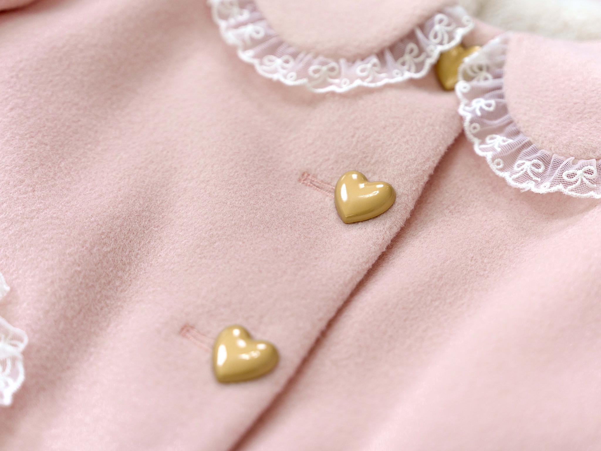 Milk Puff - Winter Fleece-lined Sweet Lolita Coat, Detachable Collar