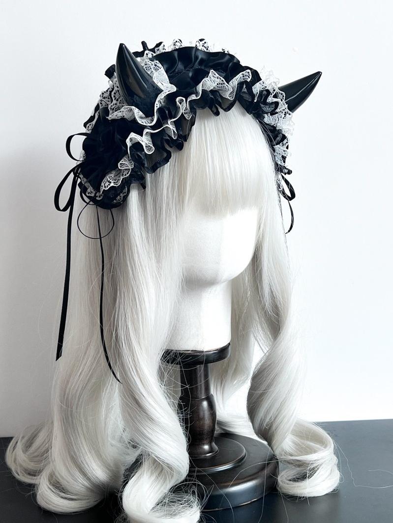 MAID - Gothic Lolita Halloween KC Devil Horn Hairband Customizable Color