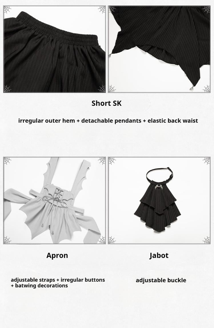 With PUJI - Night Talk - Gothic Lolita Skirt Dress Set, Batwing-shaped Accents 44188:797793