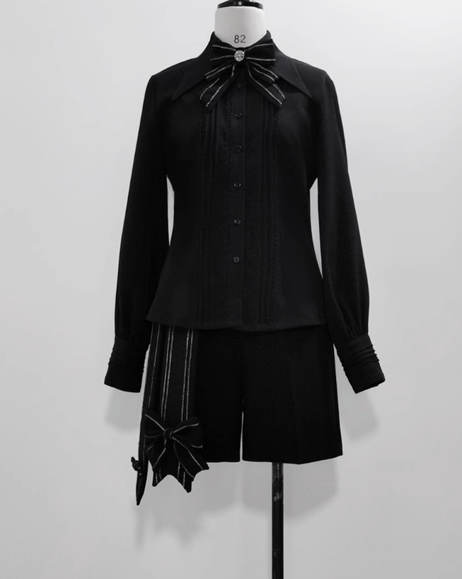 Princess Chronicles - ShenYao - Ouji Vintage Lolita Black Bow Shorts