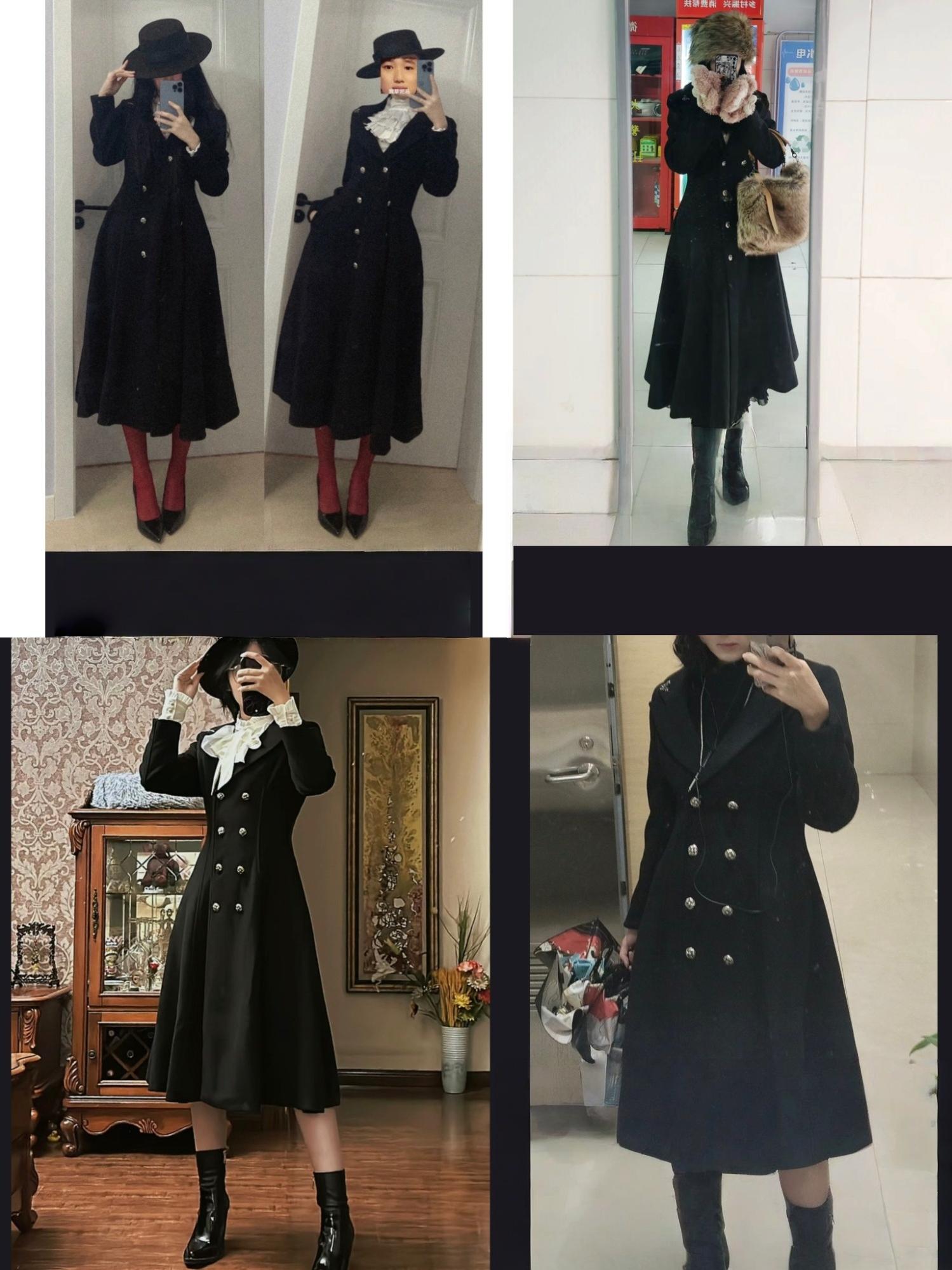 Nightingale Girl - Downfall Dawn - Gothic Lolita Black Double-Breasted Coat 43930:789801