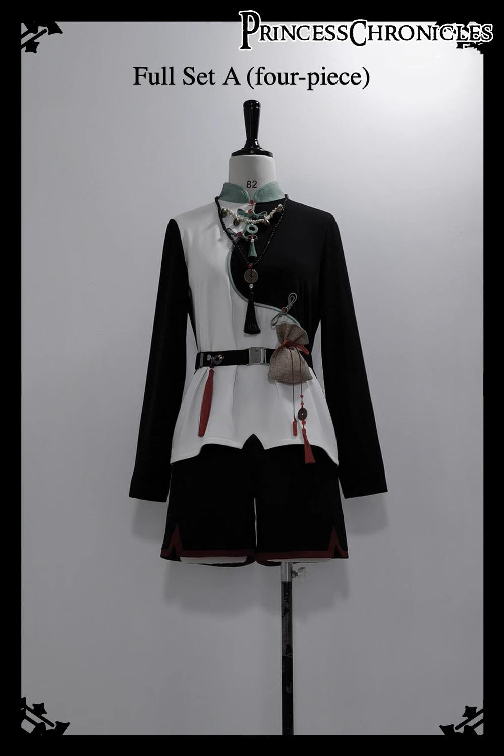 Princess Chronicles - Bamboo Panda - Han Lolita Shirt Full Set Chinese Style Unisex Set S Full Set A (4 pieces)