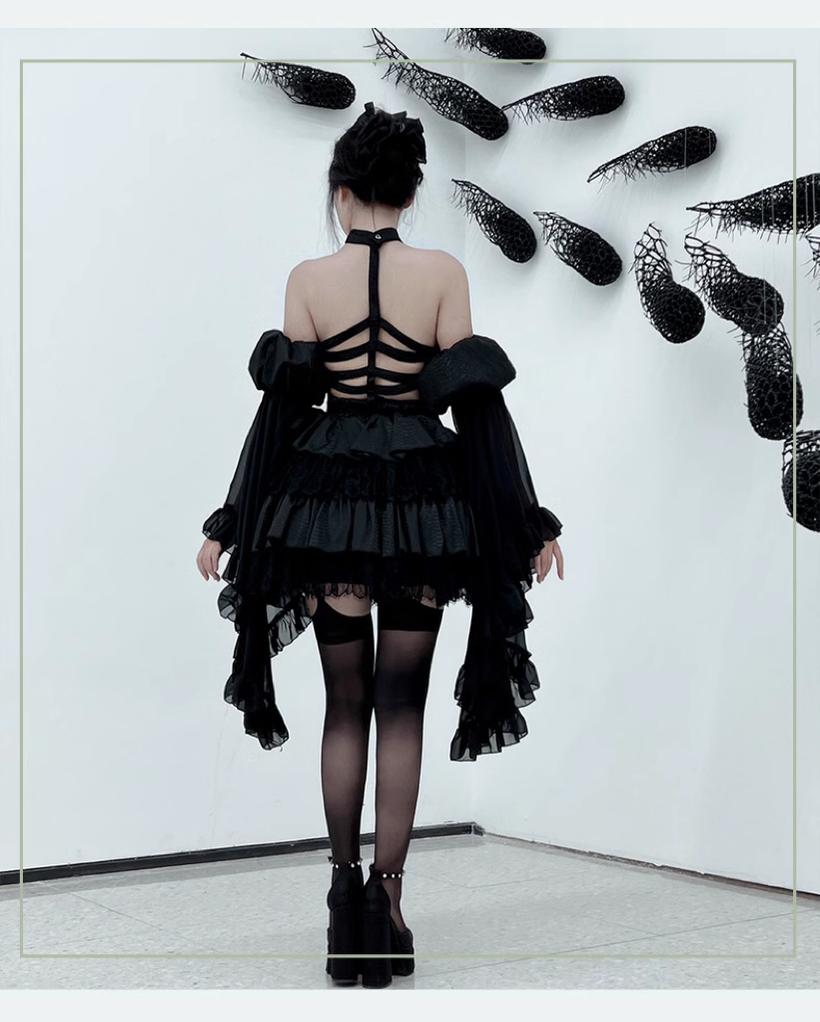 Diamond Honey - Desire Serpent - Gothic Lolita JSK Dress Snake Print Slimming Backless Dress